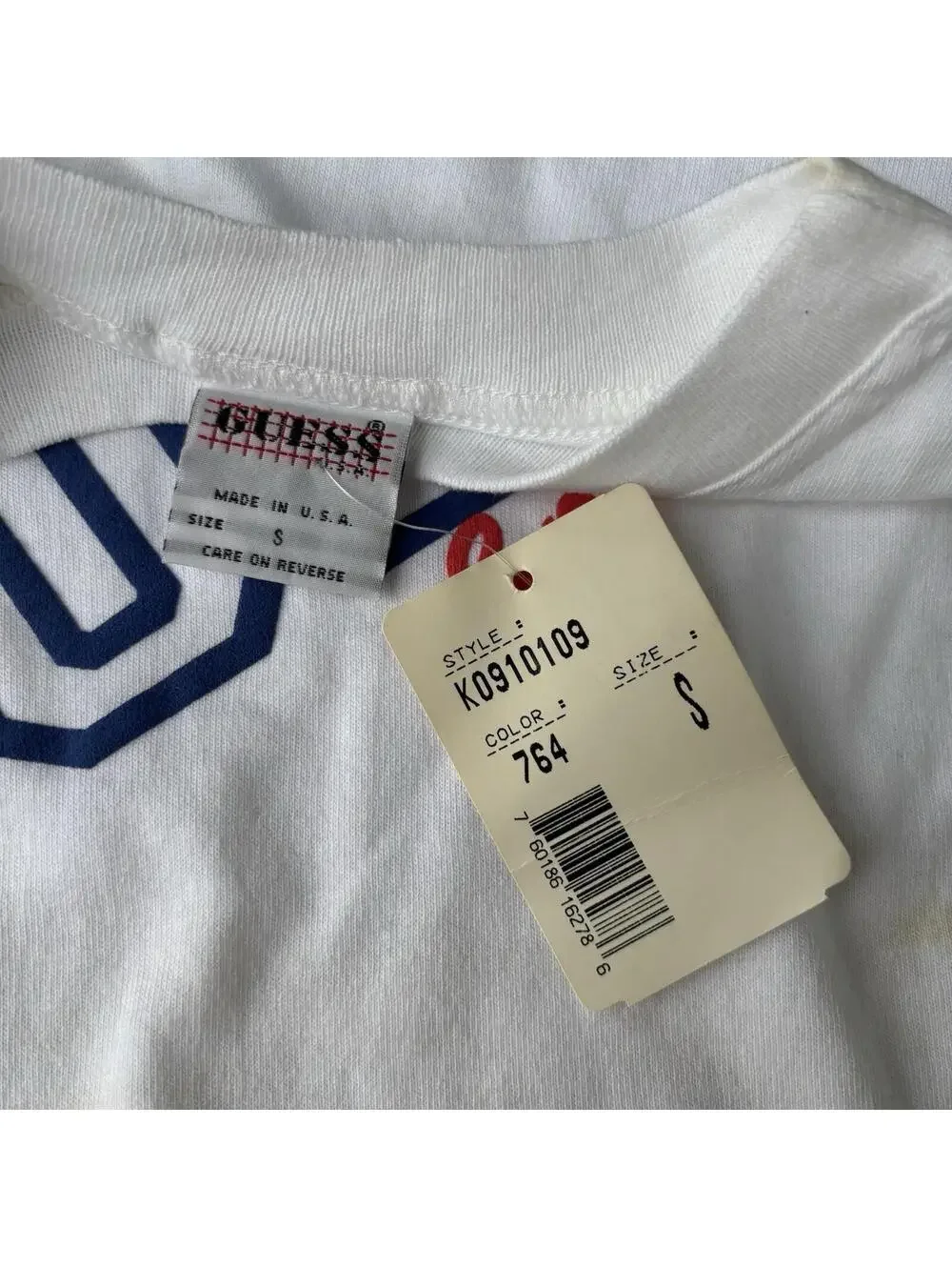 BRAND NEW vintage Guess Sportswear Logo Long Sleeve 90s NWT shirt Small - Picture 2 of 4